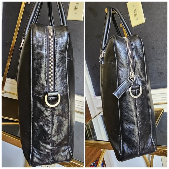 Prada Saffiano Leather Briefcase Black Bag - Picture 8 of 11